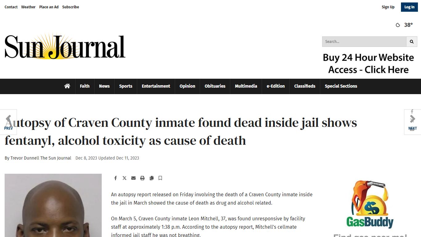 Autopsy of Craven County inmate found dead inside jail shows fentanyl ...